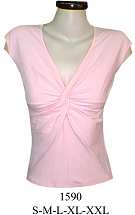 1590 Polera  con Corte Bajo Busto Anudada , Tallas: S-M-L-XL-XXL Tela Lycra  Nylon