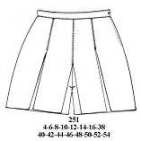 251 Falda Pantalon con Tablas Cierre en Espalda Tallas: 6 al 16 y 38 al 54 Tela: Casimir