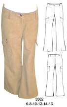 3382 Pantalon a la Cadera Cotel&eacute; Basta Ancha  Ni&ntilde;a Tallas:6-8-10-12-14-16 Tela: Cotel&eacute;, Mezclilla
