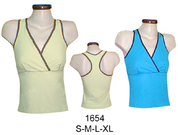 1654 Polera cruzada, Tallas: S-M-L-XL, Telas: Lycra - Rib, Consumo: (Talla L)  70 cms. aprox. cuerpo - 10 cms. aprox. vivos