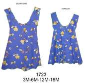 1723 Delantal Cruzado con Botones en Hombro , Tallas: 3m  a 18m , Tela:Trevira , Consumo : 0.60 Metros Aprox.