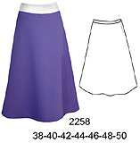 2258 Falda Retro semiplato (Estilo años 60), Tallas: 38 al 50, Telas: By strech, crepe, Consumo: 1,40 mts.
