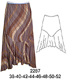 2287 Falda Dama, Tallas: 38 a la 52, Telas: Gamuza sweet - Lycra nylon - Tels elasticadas, Consuno: (Talla 48) 1.40 mts. aprox.