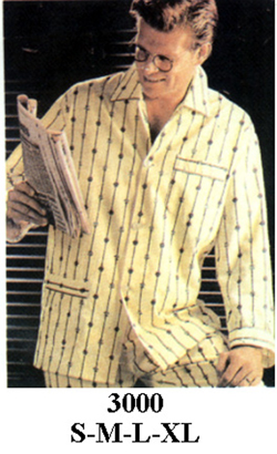 3000 Pijama Hombre, Tallas: S-M-L, Telas: Franela, Polycotton