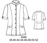 4049 Chaqueta Cuello Mao Corte Sobre Busto ( Manga larga y Corta ) Tallas: 38-40-42-44-46-48-50-52-54-56-58 Tela: Lino,Crepe, Linett. Consumo 1.40 metros Manga Corta(T.44) Aprox
