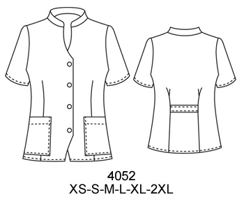 4052 Chaqueta Escote en V con Cuello Mao ( largo 69 cm cm)Tallas: S-M-L-XL