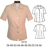 5572 Blazer con Cuello Escote en V Pinza en Delantero Tallas: 38-40-42-44-46-48-50-52-54-56 Tela: Lino, Crepe