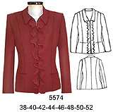 5574 Blazer con Cierre y Rucha Corte Sobre Busto Largo 64 cm Tallas: 38 al 52 Tela: By Strech,Crepe