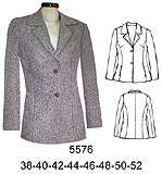 5576 Blazer Solapa 2  Botones Corte Princesa  y Pinza Busto Tallas: 38-40-42-44-46-48-50-52 Tela: Crepe, Bouclé, Lana