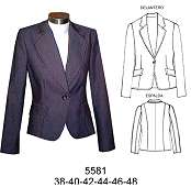 5581 Blazer 1 Boton Entallado (largo 59 cm) Tallas: S-M-L-XL Tela: Mezclilla , Telas Rayadas , Consumo: 1.50 tela , Forro 1.20       