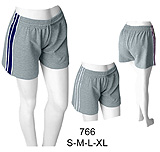 766 Short a la cadera elasticado (Juvenil), Tallas: S-M-L-XL,  Tela: Franela, Consumo: Gris 45 cms. aprox. - Azul 40 cms. aprox. - Blanco (Puño/Rib) 10 cms. aprox.