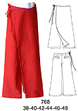 768  Pantalón pareo basta ancha (31 cms.), Tallas: 38-40-42-44-46-48, Telas: Consumo: 2.30 mts. aprox. (talla 48)