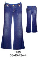 780 Jeans a la Cadera Pretina 5.2 Cm  de  Ancho , Para Proceso  de Encogimiento ( Solo Fabricantes )  ,  Tallas: 38-40-42-44 , Tela: Mezclilla  Elasticada , Consumo : 1.45 Metros (T.44) Aprox.