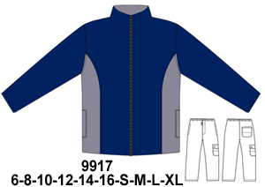 9917 Buzo con corte lateral, cuello y cierre, Tallas: 6-8-10-12-14-16-S-M-L-XL, Telas: Franela - Polar