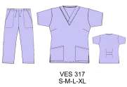 Ves 317 Traje Quirurgico , Tallas: S-M-L-XL
